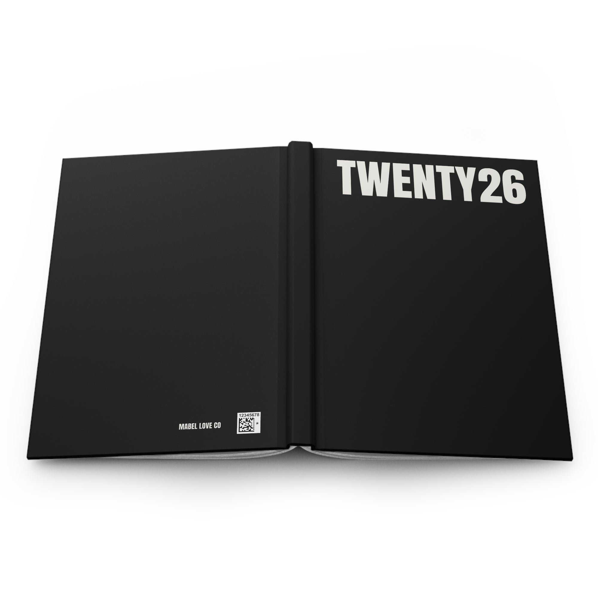 TWENTY26 Hardcover Journal — Minimal Matte Black Notebook