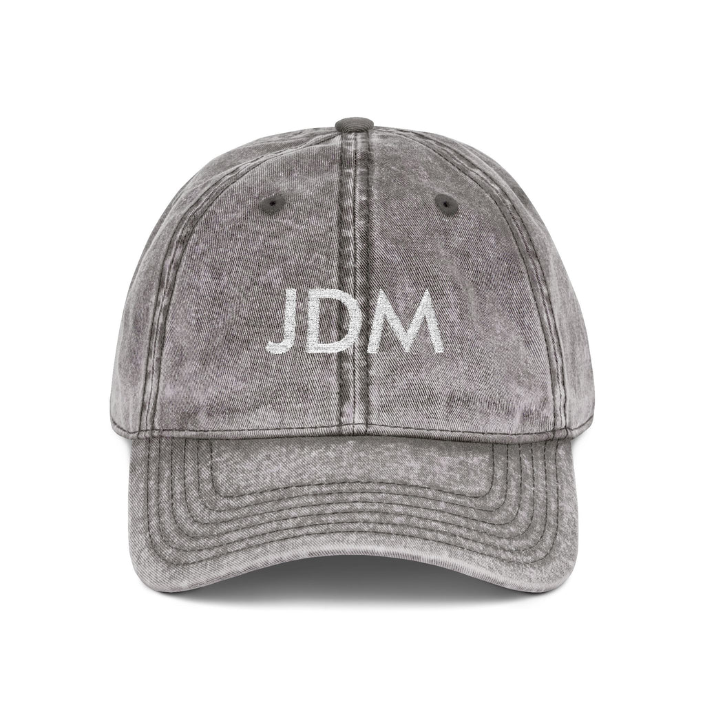 JDM Embroidered Vintage Baseball Cap — Distressed Red Car Culture Hat