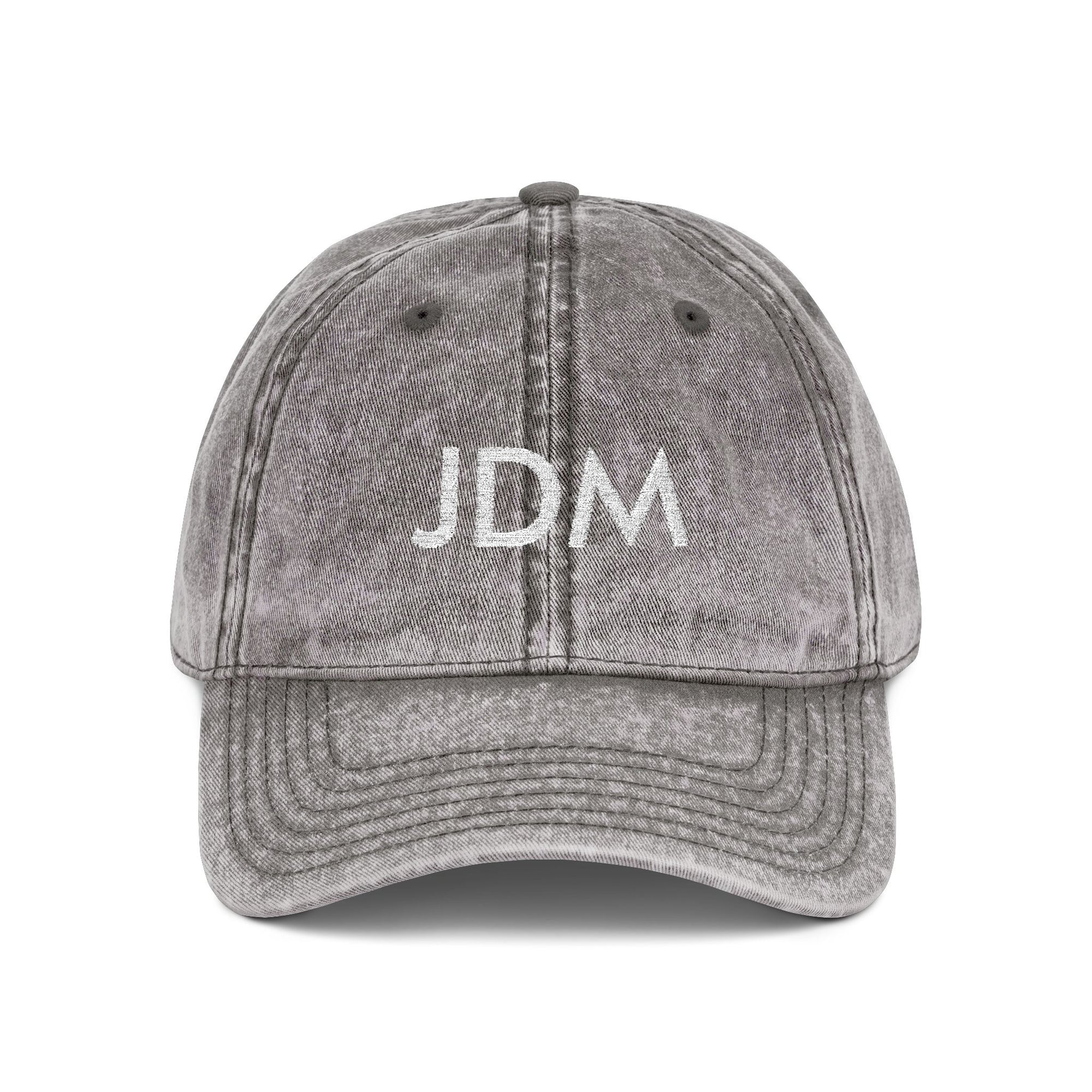JDM Embroidered Vintage Baseball Cap — Distressed Red Car Culture Hat