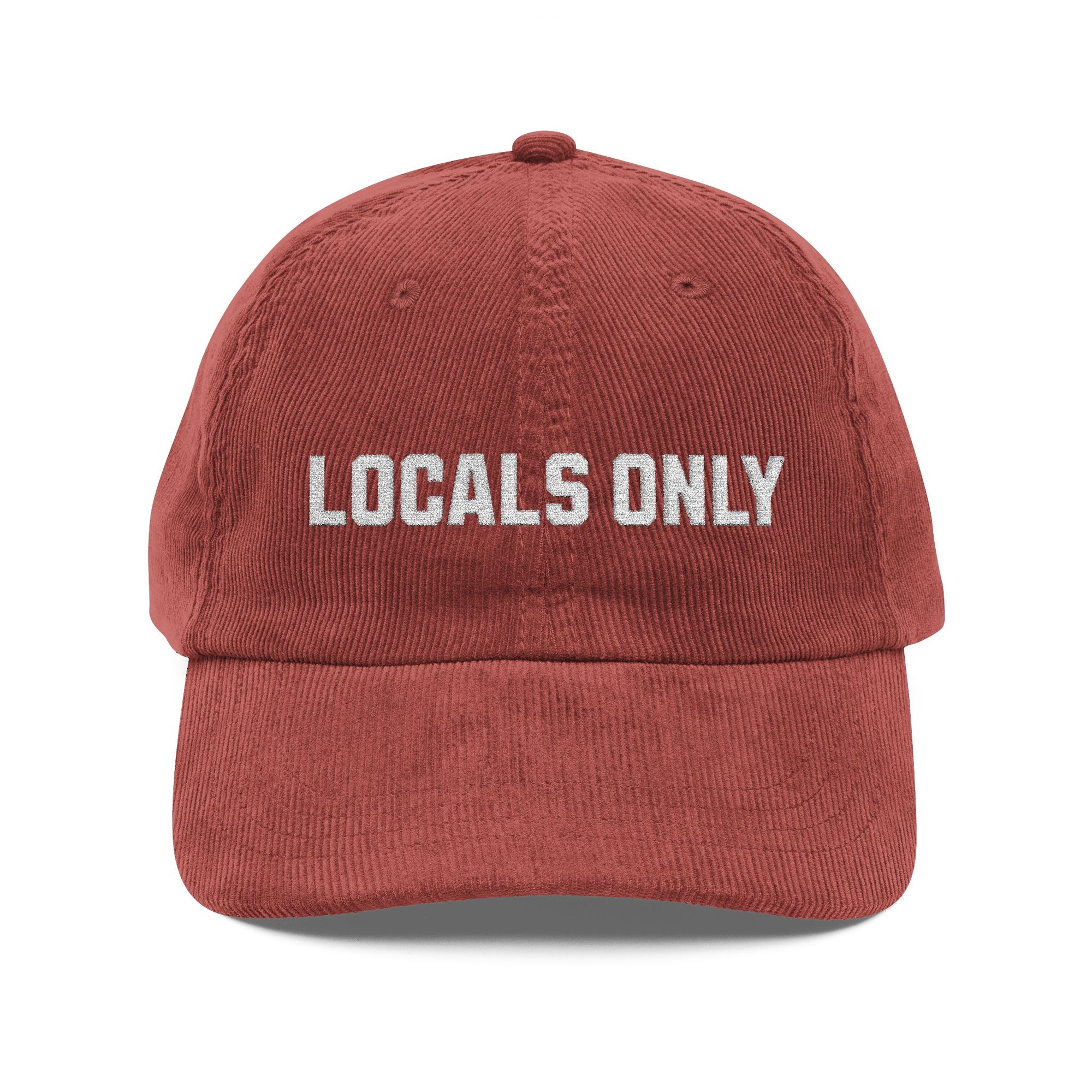 Locals Only Corduroy Cap – Vintage Embroidered Baseball Hat (1985)