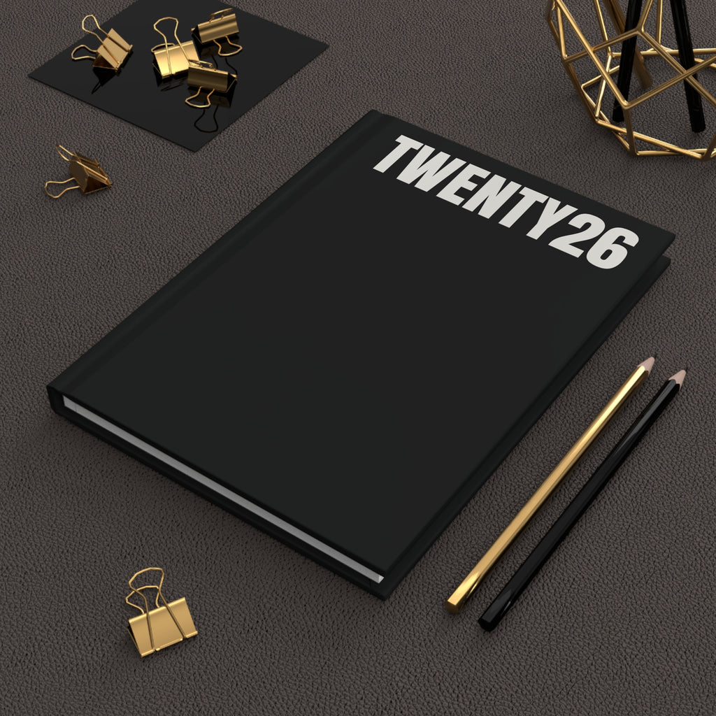 TWENTY26 Hardcover Journal — Minimal Matte Black Notebook