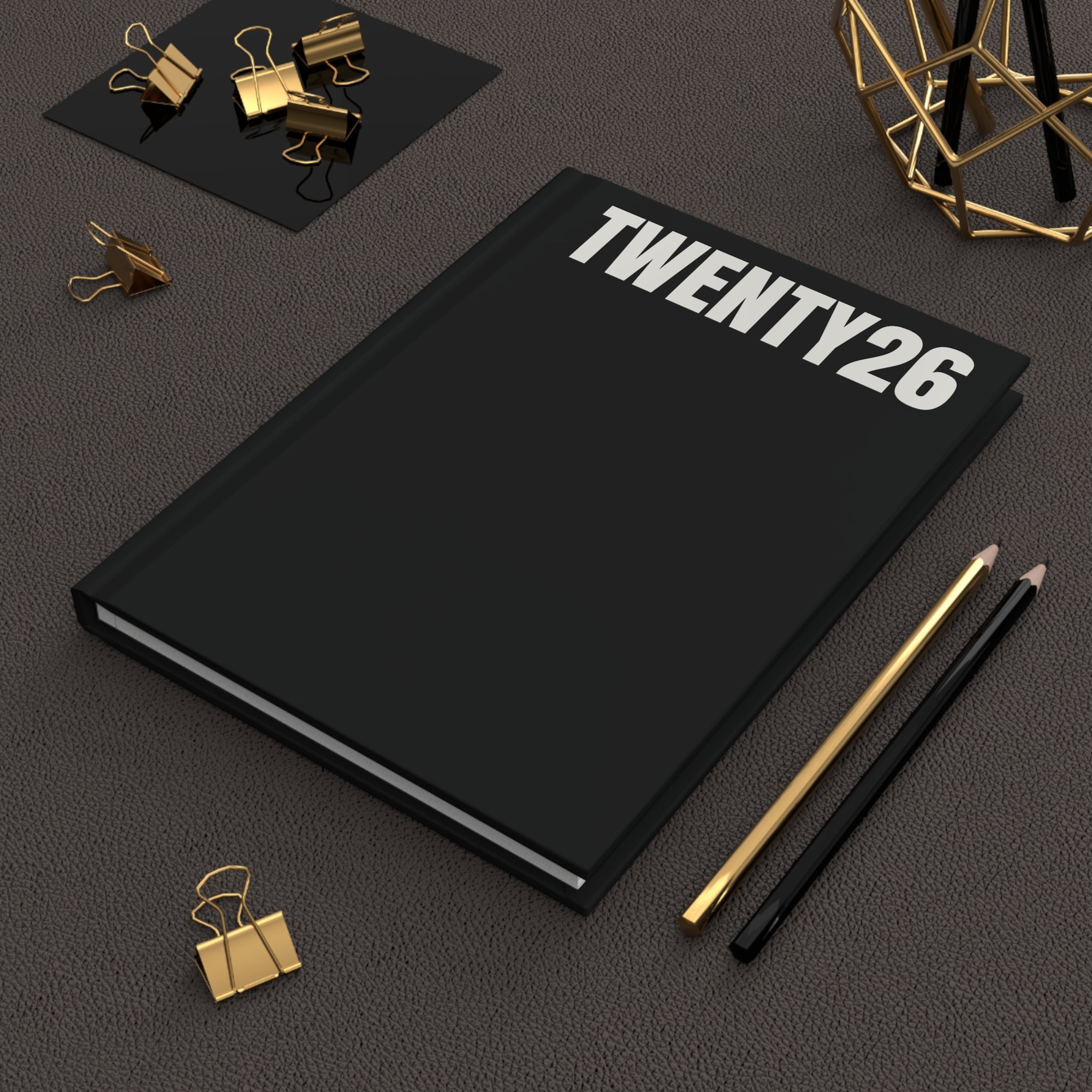 TWENTY26 Hardcover Journal — Minimal Matte Black Notebook