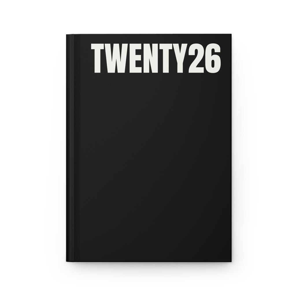 TWENTY26 Hardcover Journal — Minimal Matte Black Notebook