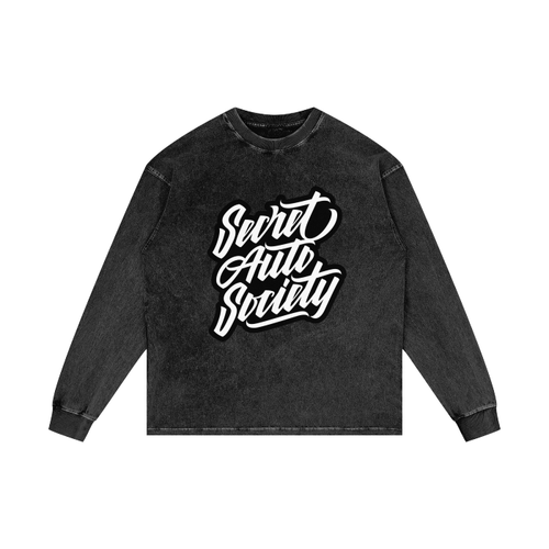 Acid Wash Oversize Long Sleeve T-Shirt - 250 GSM