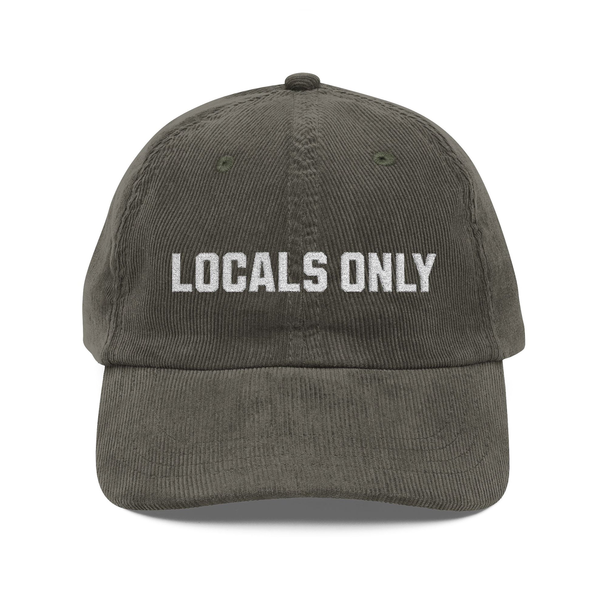 Locals Only Corduroy Cap – Vintage Embroidered Baseball Hat (1985)