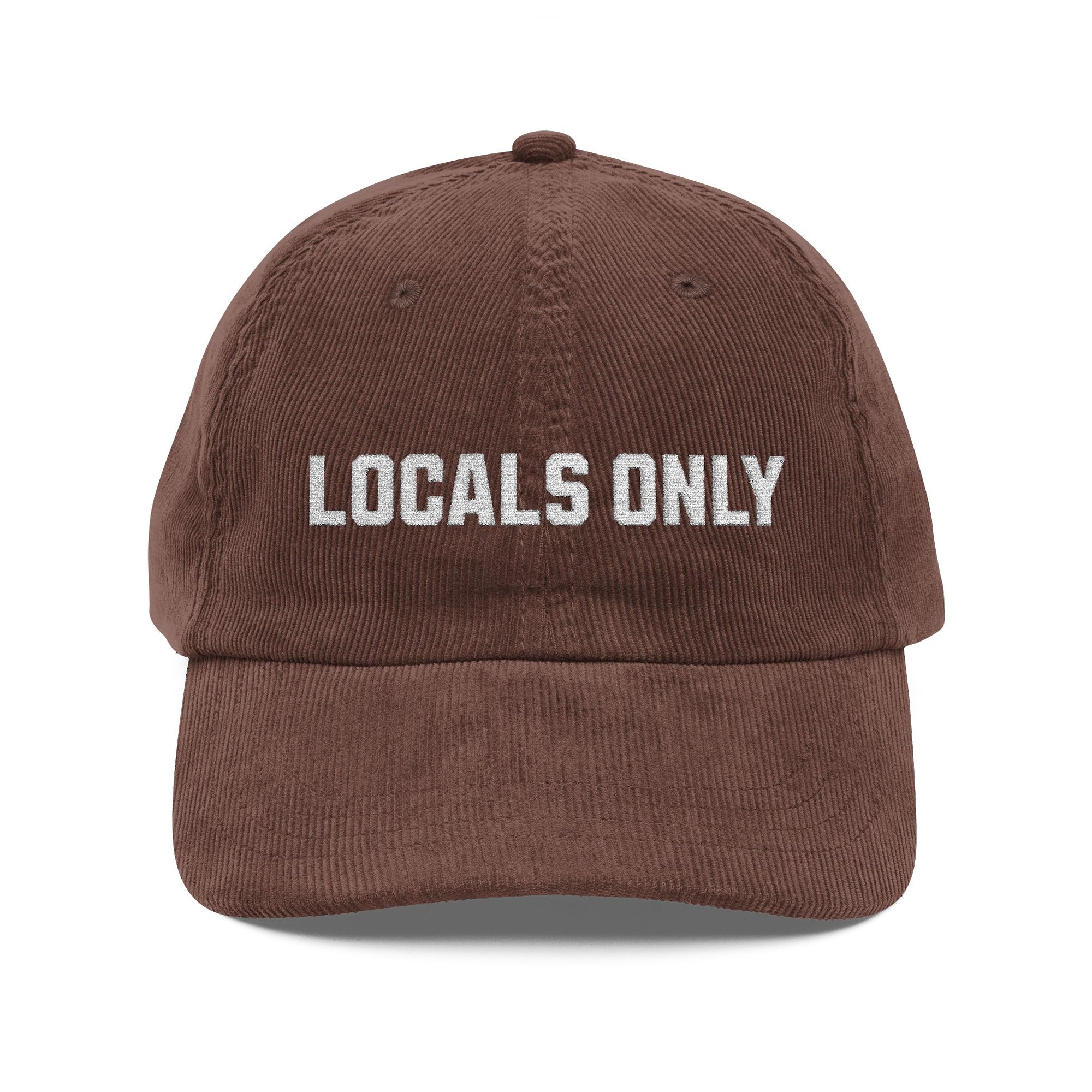 Locals Only Corduroy Cap – Vintage Embroidered Baseball Hat (1985)