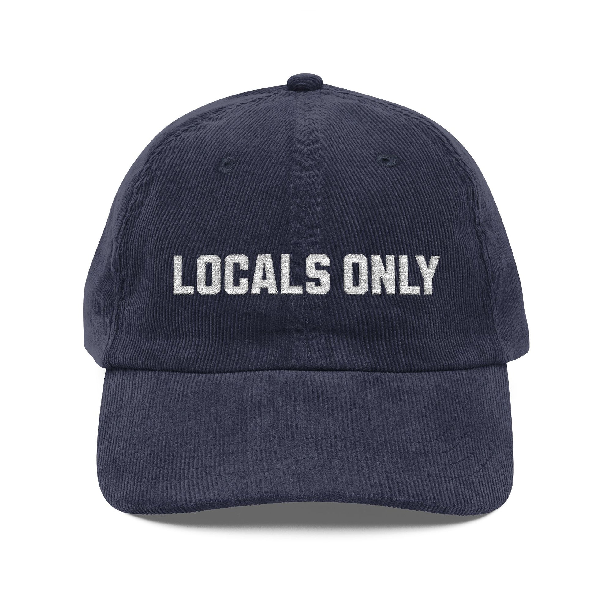Locals Only Corduroy Cap – Vintage Embroidered Baseball Hat (1985)