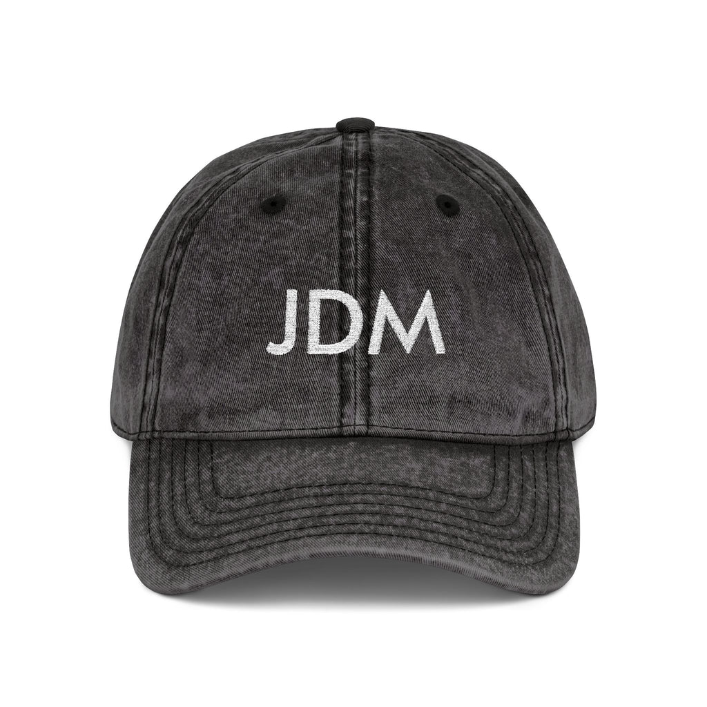 JDM Embroidered Vintage Baseball Cap — Distressed Red Car Culture Hat