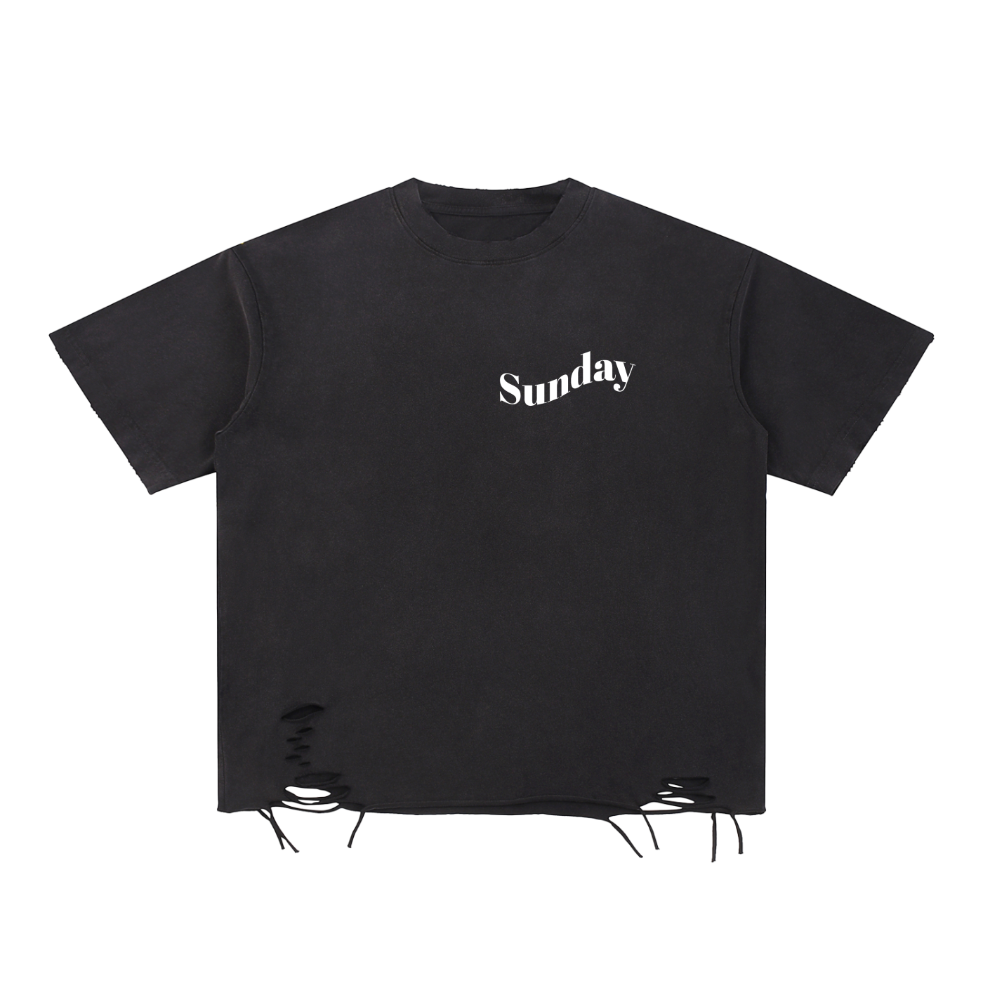 Snow Washed Raw-Hem T-Shirt