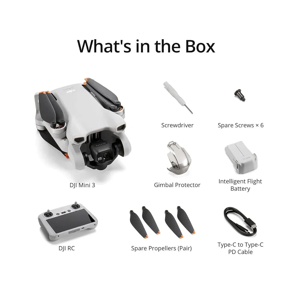 DJI Mini 3 , Lightweight 3x Mechanical Gimbal Drones with Camera for Adults 4K, 38-min Flight Time, up to 32800ft  Video Transmission, Vertical Shooting, GPS Auto Return Integrated