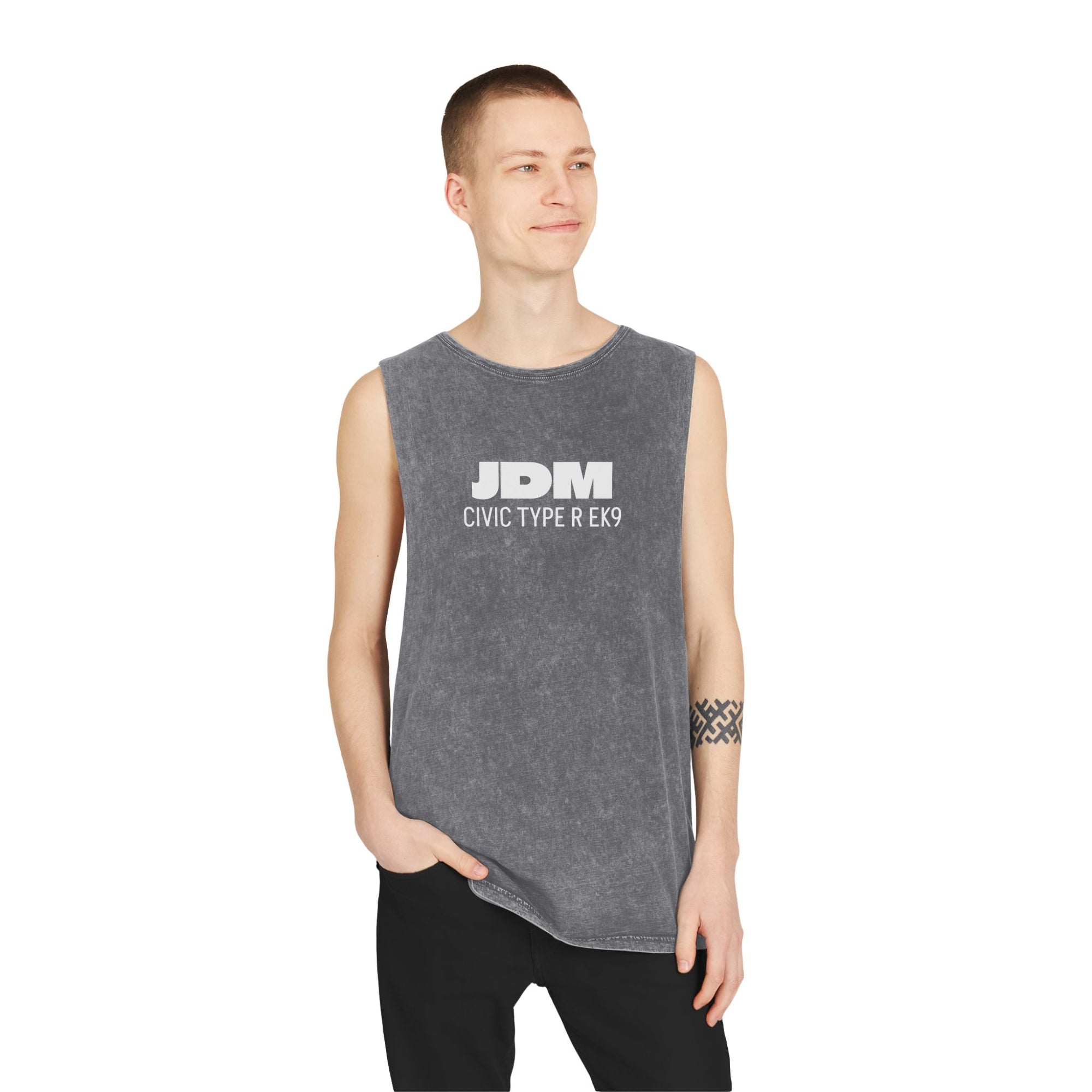 JDM Stonewash Tank Top, Car Enthusiast Shirt, Casual Wear, Gift for Him Streetwear