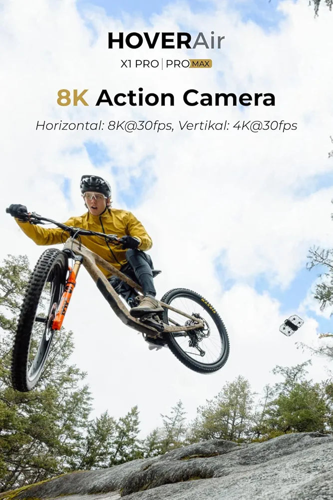 X1 PROMAX 8K Action Flying Camera, Foldable Drone with Camera with 42 KM/H Follow Speed, 10+ Fully Automatic Flight Modes, Fly Anywhere with OmniTerrain, SmoothCapture 2.0