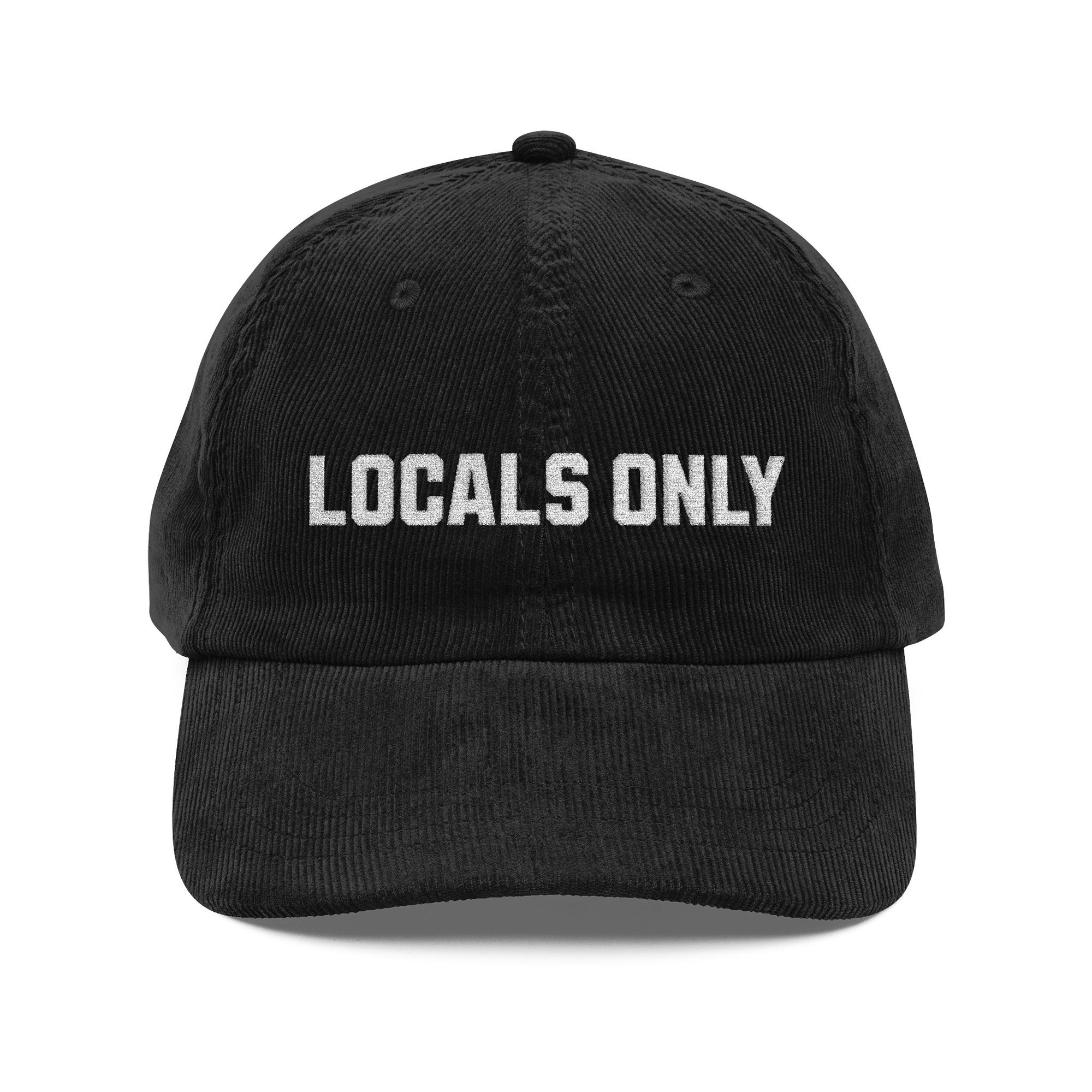 Locals Only Corduroy Cap – Vintage Embroidered Baseball Hat (1985)