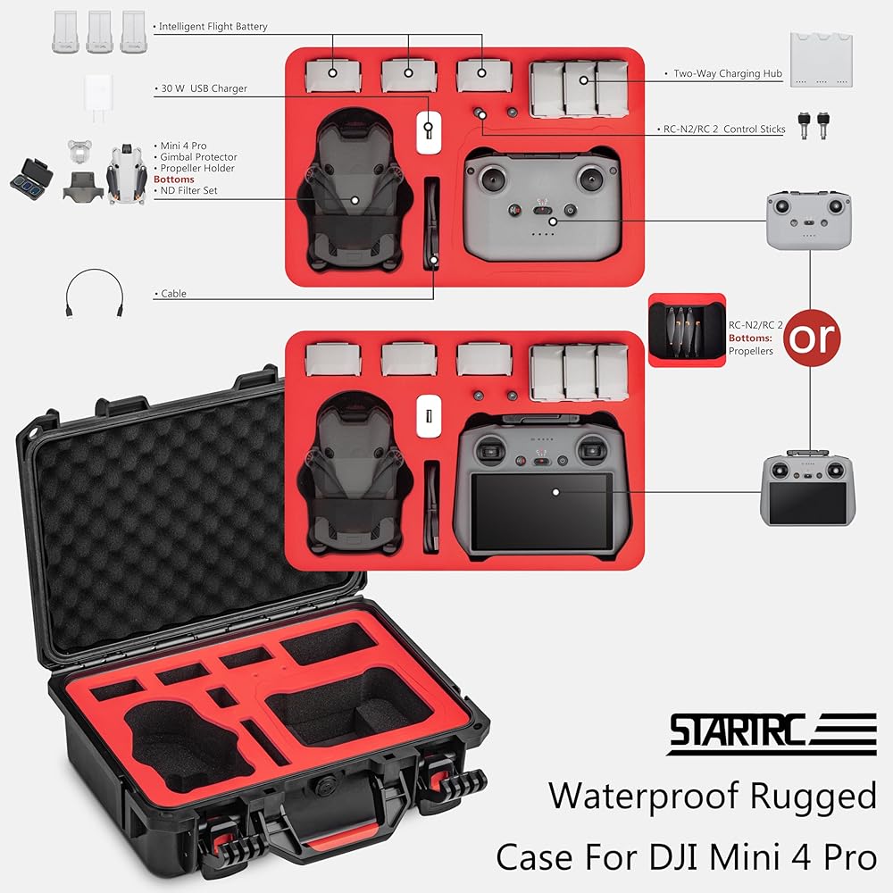 STARTRC Waterproof Hard Carrying Case for DJI Mini 3/Mini 3 Pro Accessories 