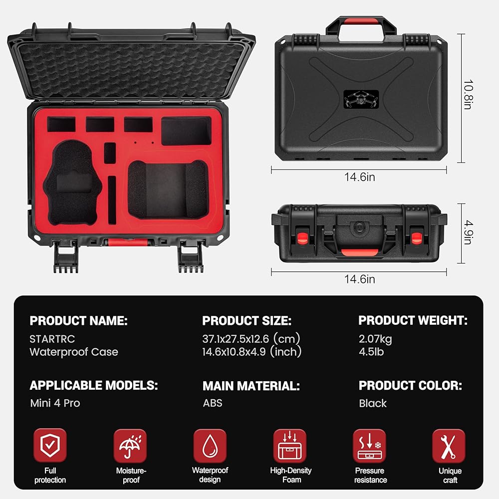 STARTRC Waterproof Hard Carrying Case for DJI Mini 3/Mini 3 Pro Accessories 