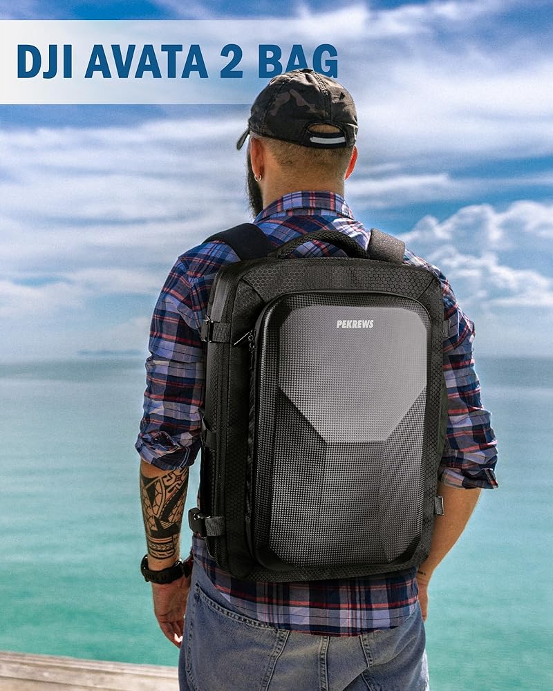 Avata 2 Case, Expandable Carry On Bag for DJI Goggles 3, RC Motion 3, Large Capacity Avata 2 Backpack Fits 17.3 Inch Laptop and DJI Fly More Combo, Travel Drone Carrying Case for Accessories