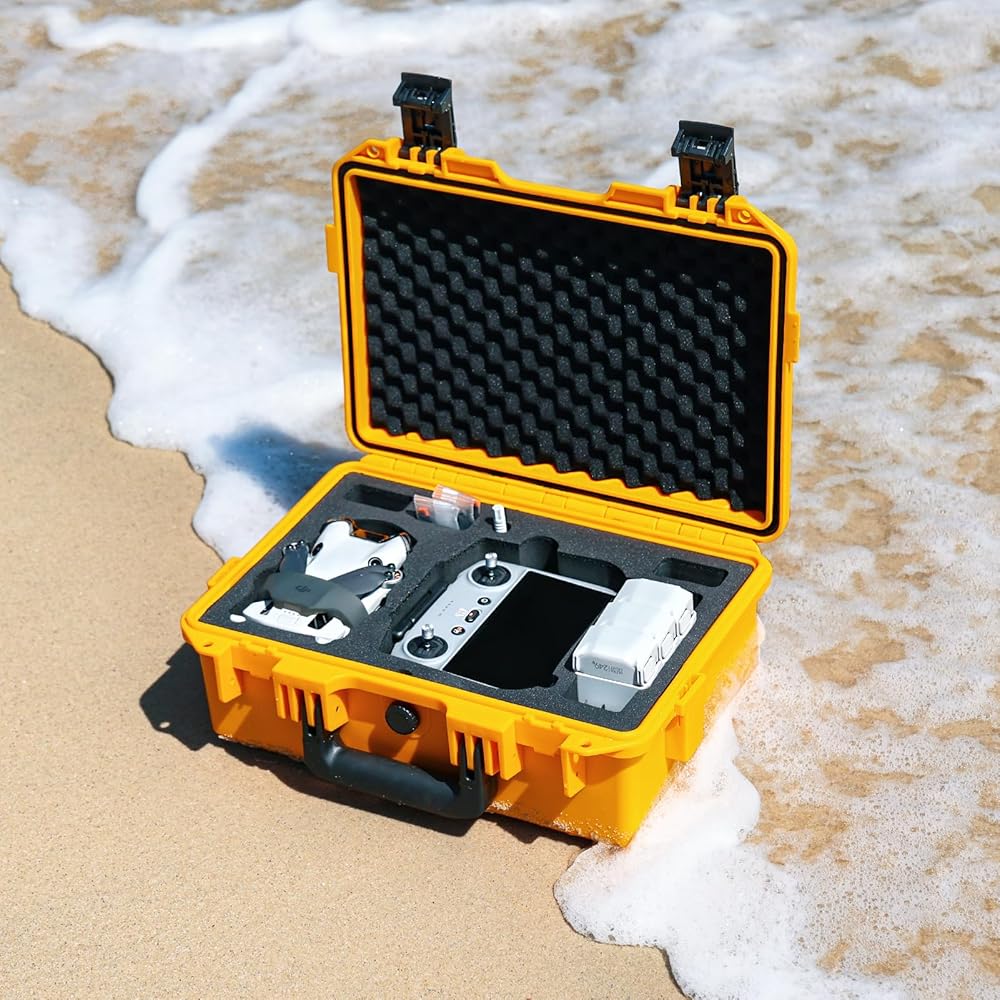 Lykus Titan MM410 Waterproof Hard Case  for DJI Mini 4 Pro/Mini 3/Pro and DJI RC 2/RC/RC-N2/N1, Support 7 batteries and RC lanyard [CASE ONLY]