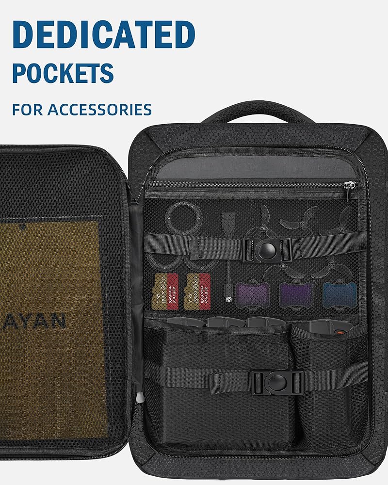 Avata 2 Case, Expandable Carry On Bag for DJI Goggles 3, RC Motion 3, Large Capacity Avata 2 Backpack Fits 17.3 Inch Laptop and DJI Fly More Combo, Travel Drone Carrying Case for Accessories